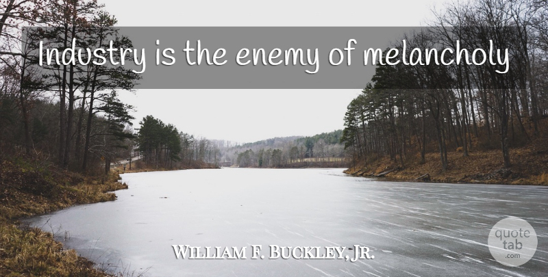 William F. Buckley, Jr. Quote About Enemy, Melancholy, Industry: Industry Is The Enemy Of...