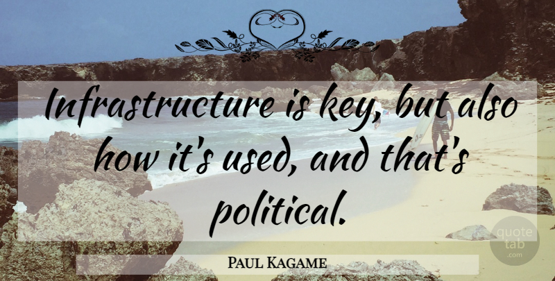 Paul Kagame Quote About Keys, Political, Growth: Infrastructure Is Key But Also...