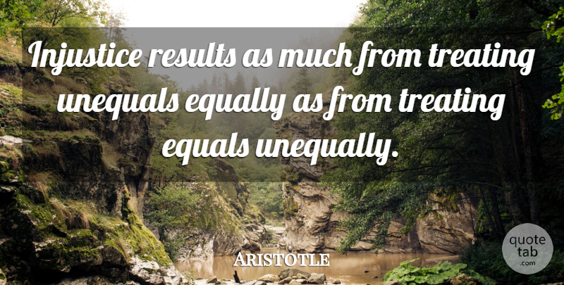 Aristotle Quote About Injustice, Results: Injustice Results As Much From...
