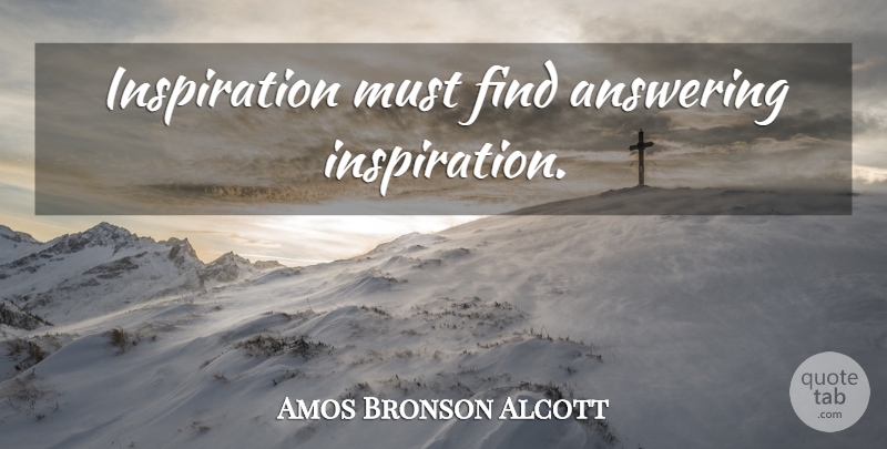Amos Bronson Alcott Quote About Inspiration: Inspiration Must Find Answering Inspiration...