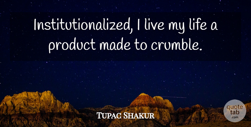 Tupac Shakur Quote About Politics, Living My Life, Made: Institutionalized I Live My Life...