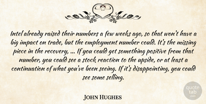 John Hughes Quote About Employment, Few, Impact, Intel, Missing: Intel Already Raised Their Numbers...