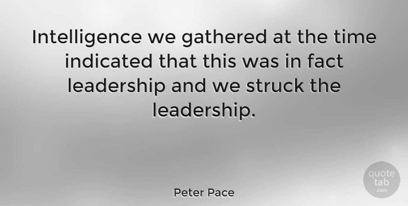 Peter Pace Quote About Leadership, Facts, Pace: Intelligence We Gathered At The...