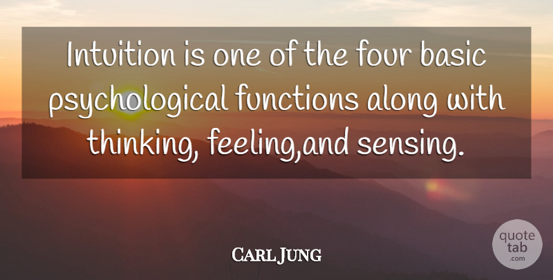 Carl Jung Quote About Thinking, Feelings, Intuition: Intuition Is One Of The...