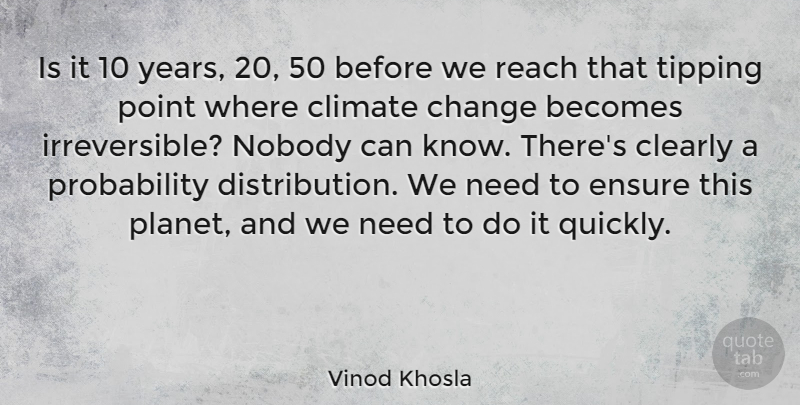 Vinod Khosla Quote About Years, Tipping, Climate: Is It 10 Years 20...