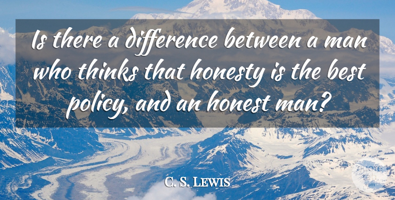 C. S. Lewis Quote About Honesty, Men, Thinking: Is There A Difference Between...