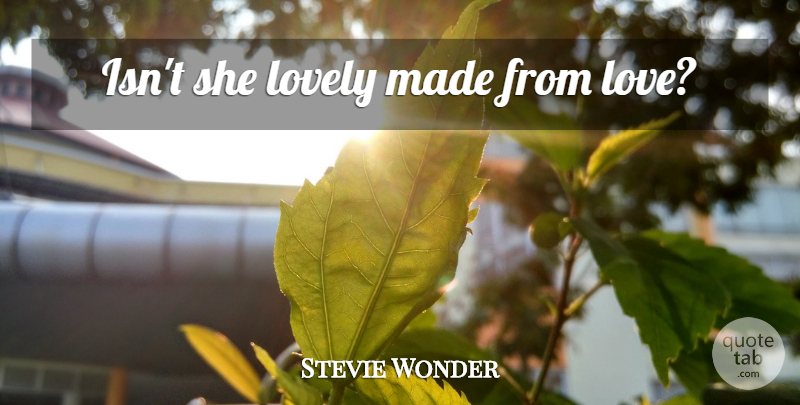Stevie Wonder Quote About Family, Family Love, Lovely: Isnt She Lovely Made From...