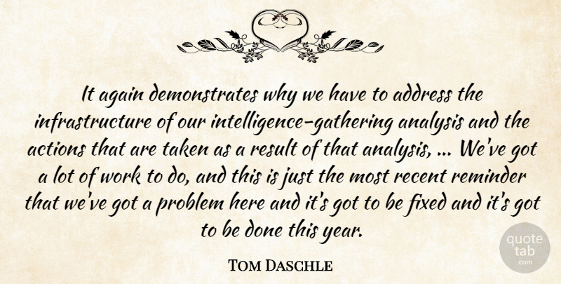 Tom Daschle Quote About Actions, Address, Again, Analysis, Fixed: It Again Demonstrates Why We...