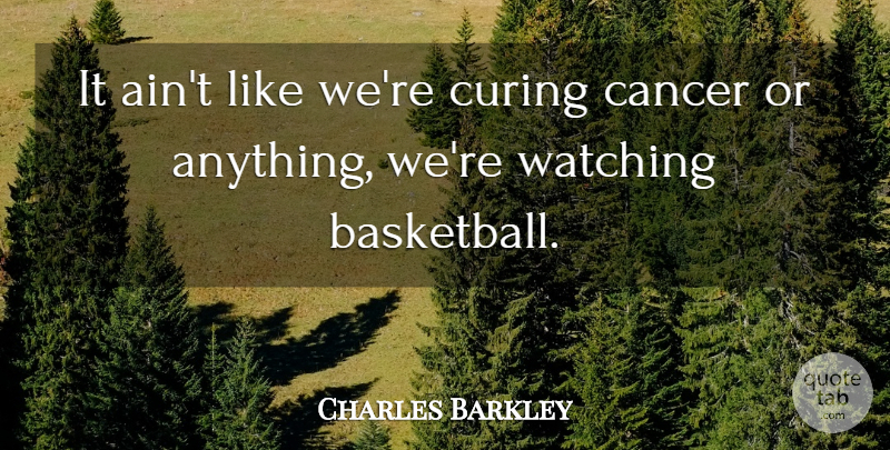 Charles Barkley Quote About Basketball, Cancer: It Aint Like Were Curing...