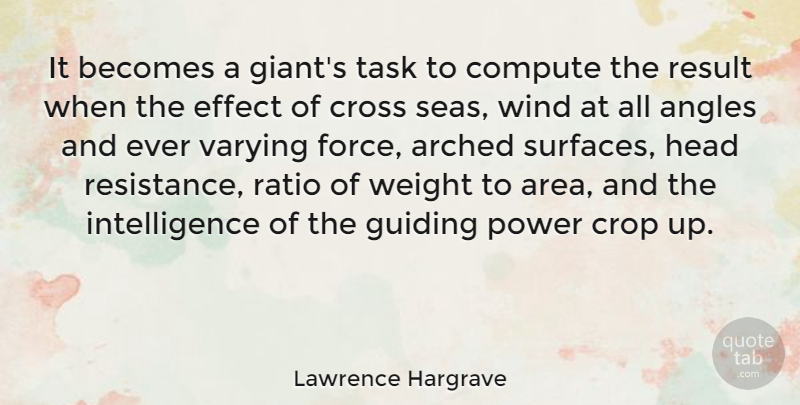 Lawrence Hargrave Quote About Wind, Sea, Giants: It Becomes A Giants Task...