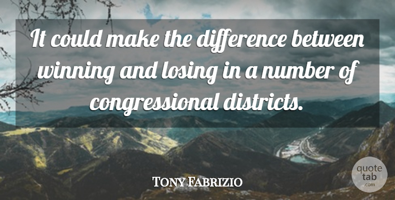 Tony Fabrizio Quote About Difference, Losing, Number, Winning: It Could Make The Difference...