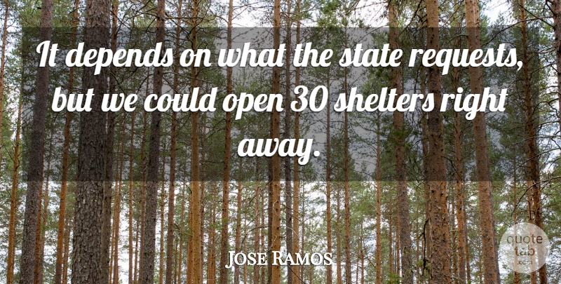Jose Ramos Quote About Depends, Open, State: It Depends On What The...