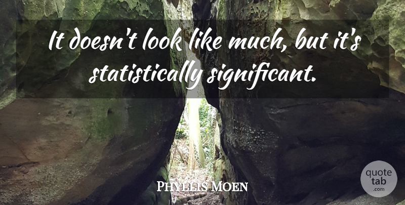 Phyllis Moen Quote About undefined: It Doesnt Look Like Much...