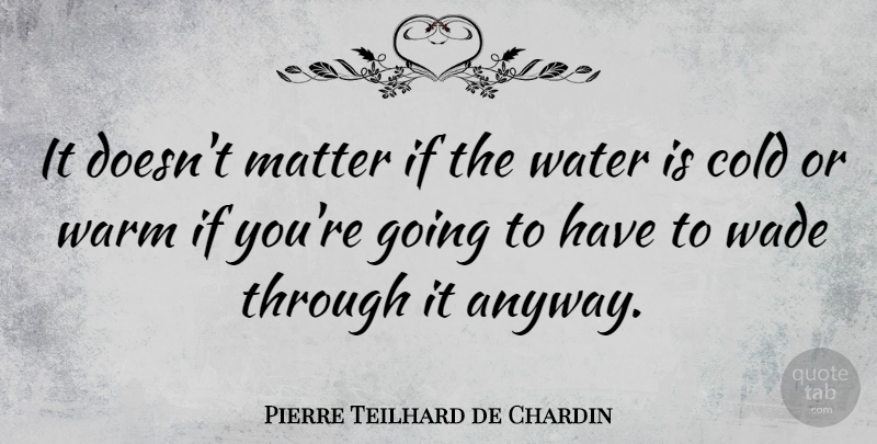 Pierre Teilhard de Chardin Quote About Life, Water, Matter: It Doesnt Matter If The...