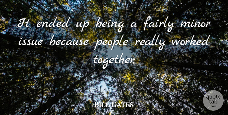 Bill Gates Quote About Ended, Fairly, Issue, Minor, People: It Ended Up Being A...