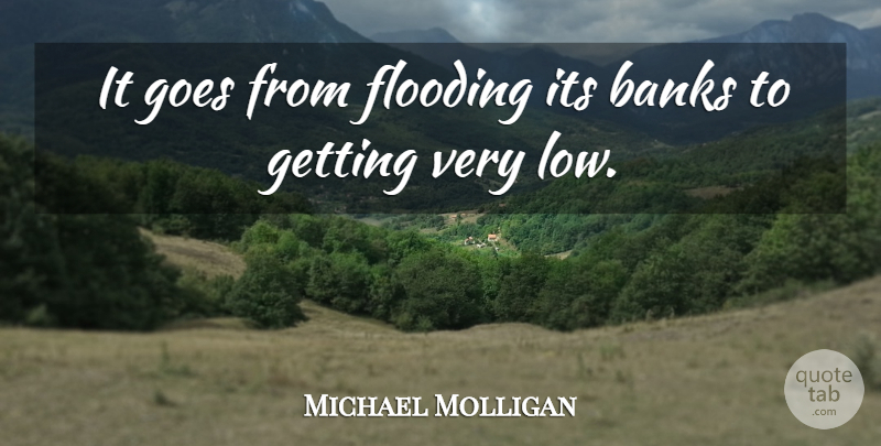 Michael Molligan Quote About Banks, Flooding, Goes: It Goes From Flooding Its...
