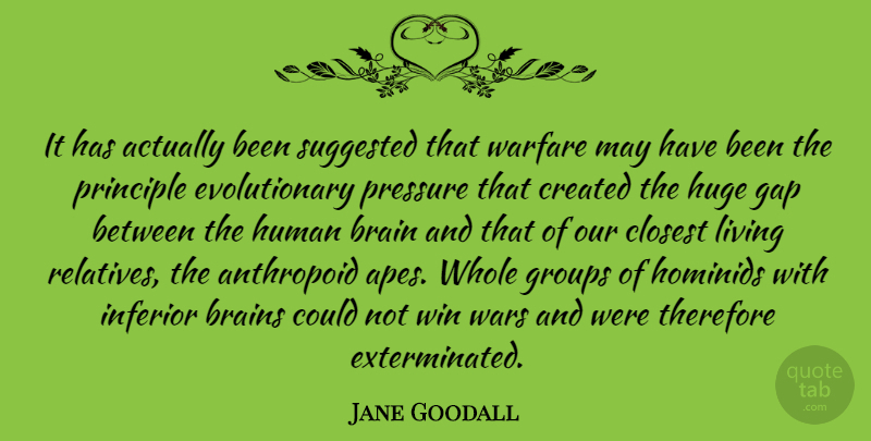 Jane Goodall Quote About War, Winning, Brain: It Has Actually Been Suggested...