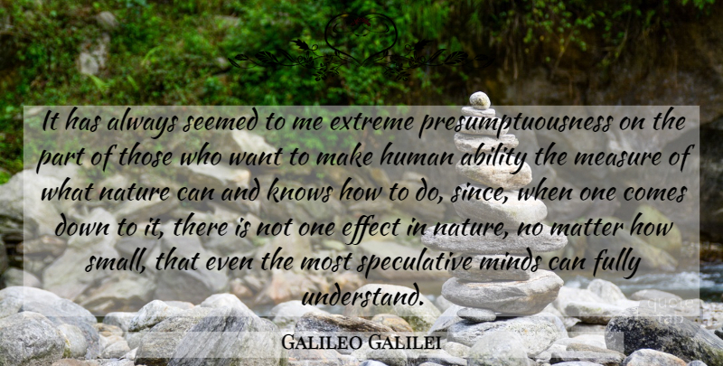Galileo Galilei Quote About Nature, Mind, Want: It Has Always Seemed To...
