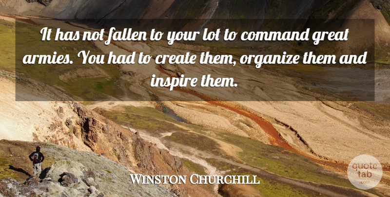 Winston Churchill Quote About Military, Army, Inspire: It Has Not Fallen To...