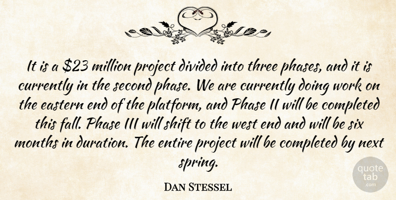 Dan Stessel Quote About Completed, Currently, Divided, Eastern, Entire: It Is A 23 Million...