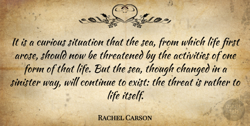 Rachel Carson Quote About Ocean, Sea, Environmental: It Is A Curious Situation...