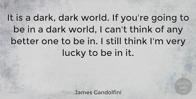 James Gandolfini Quote About Dark, Thinking, Lucky: It Is A Dark Dark...