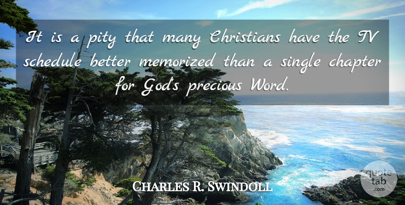Charles R. Swindoll Quote About Christian, Religion, Schedules: It Is A Pity That...