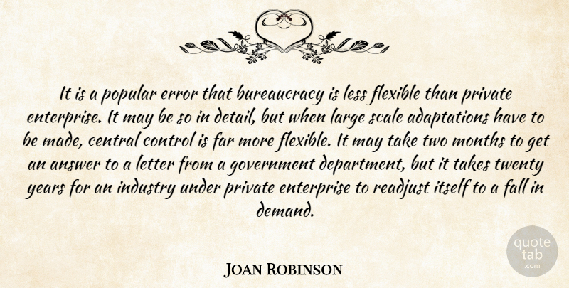 Joan Robinson Quote About Fall, Errors, Government: It Is A Popular Error...