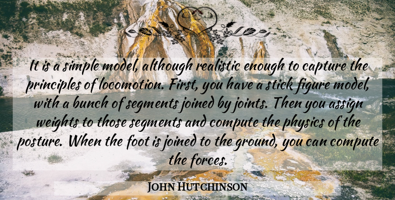 John Hutchinson Quote About Although, Assign, Bunch, Capture, Compute: It Is A Simple Model...