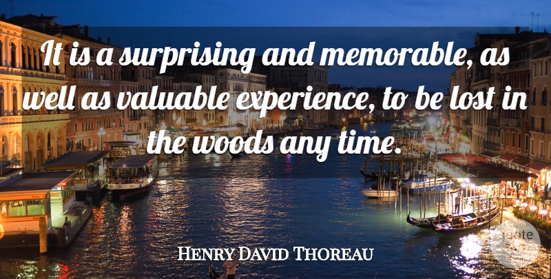 Henry David Thoreau Quote About Memorable, Woods, Forests: It Is A Surprising And...
