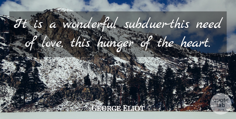 George Eliot Quote About Love, Heart, Needs: It Is A Wonderful Subduer...