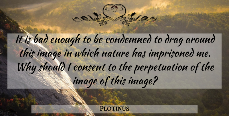 Plotinus Quote About Portraiture, Enough, Drag: It Is Bad Enough To...