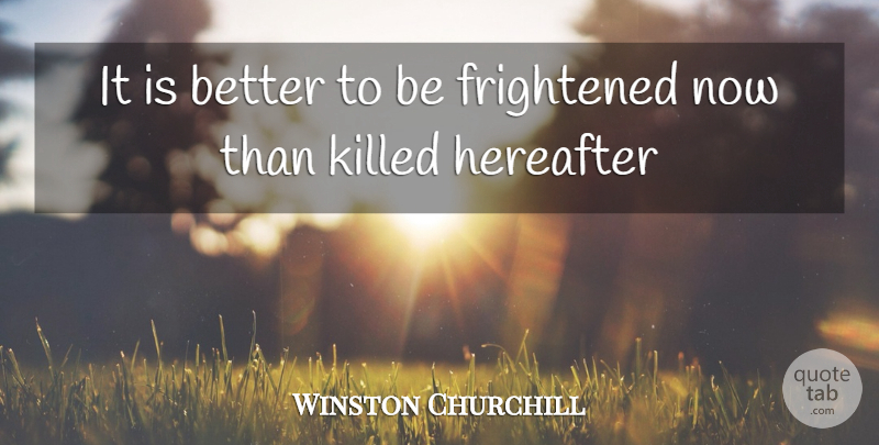 Winston Churchill Quote About Fear, Feelings, Killing: It Is Better To Be...