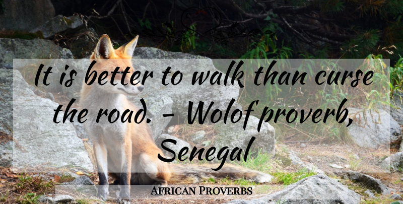 African Proverbs Quote About Curse, Proverbs, Walk: It Is Better To Walk...