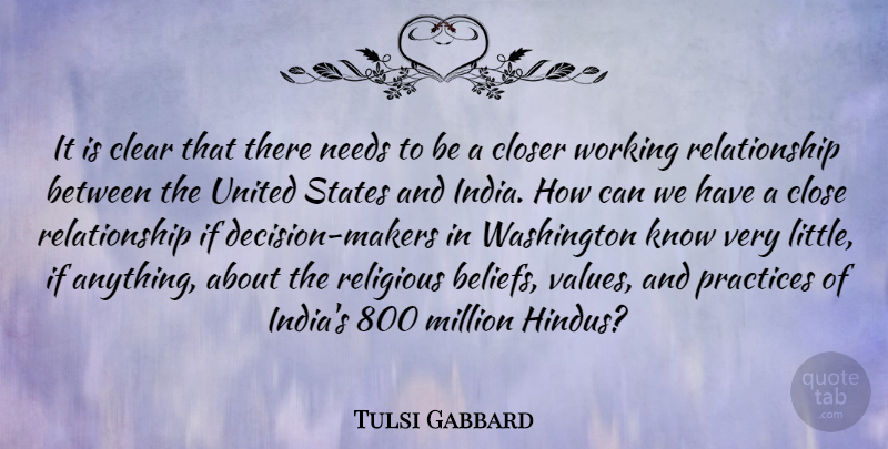Tulsi Gabbard Quote About Religious, Practice, Decision: It Is Clear That There...