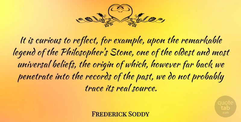 Frederick Soddy Quote About Real, Past, Records: It Is Curious To Reflect...