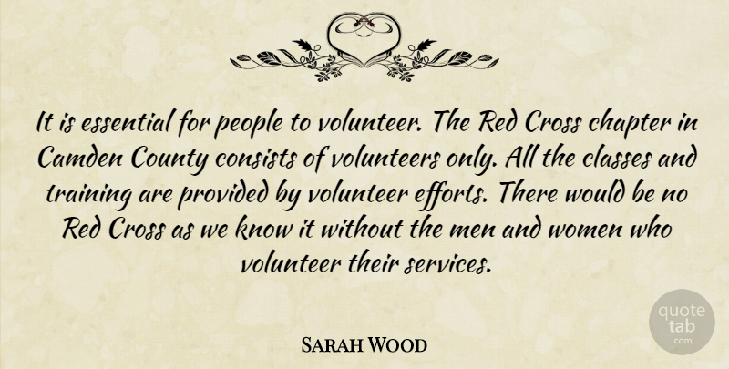 Sarah Wood Quote About Camden, Chapter, Classes, Consists, County: It Is Essential For People...