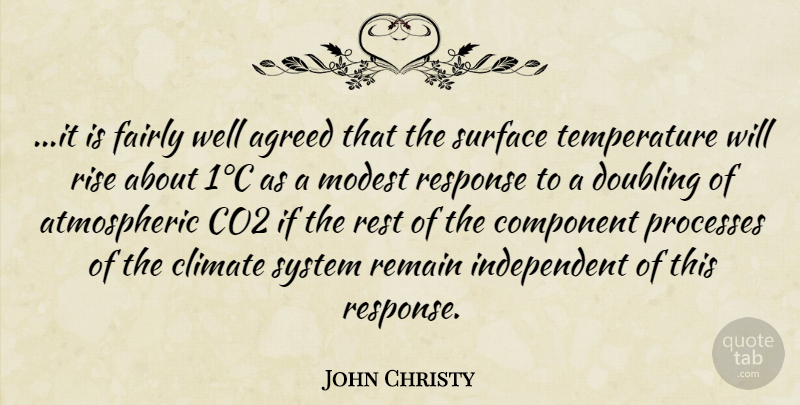 John Christy Quote About Independent, Temperature, Climate: It Is Fairly Well Agreed...