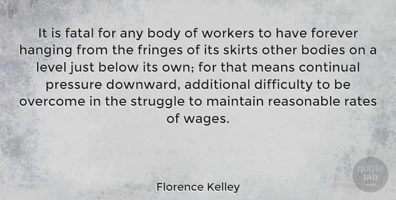 Florence Kelley Quote About Struggle, Mean, Forever: It Is Fatal For Any...