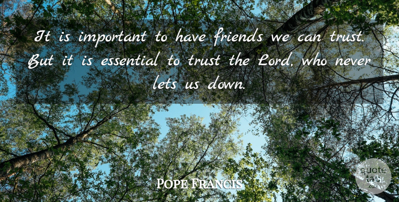 Pope Francis Quote About Important, Essentials, Lord: It Is Important To Have...