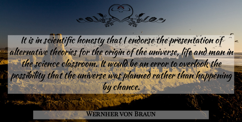 Wernher von Braun Quote About Honesty, Men, Errors: It Is In Scientific Honesty...