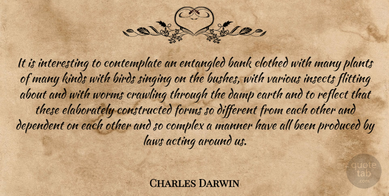 Charles Darwin Quote About Nature, Law, Interesting: It Is Interesting To Contemplate...