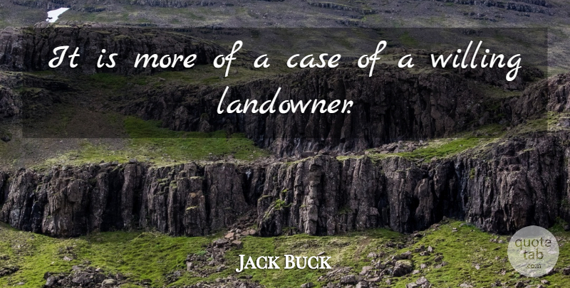 Jack Buck Quote About Case, Willing: It Is More Of A...