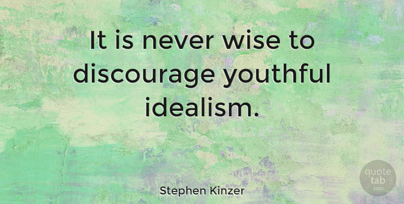 Stephen Kinzer Quote About Youthful: It Is Never Wise To...