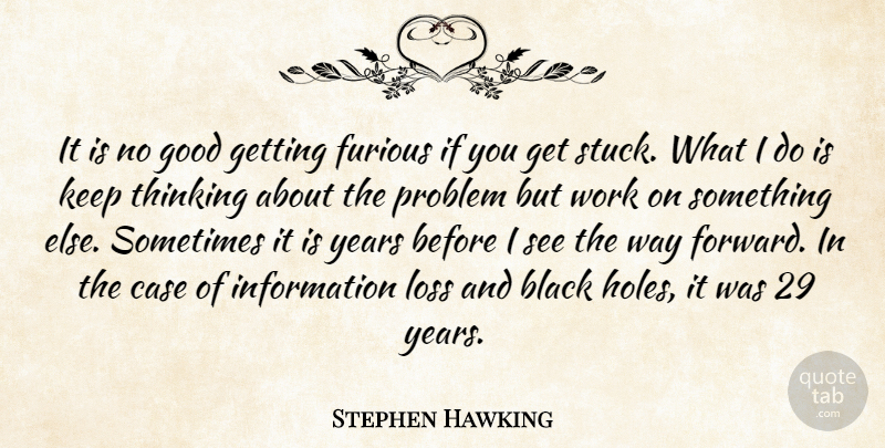 Stephen Hawking Quote About Loss, Thinking, Years: It Is No Good Getting...