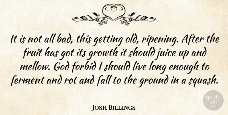 Josh Billings Quote About Fall, Fruit Juice, Squash: It Is Not All Bad...