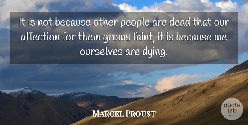 Marcel Proust Quote About People, Dying, Literature: It Is Not Because Other...