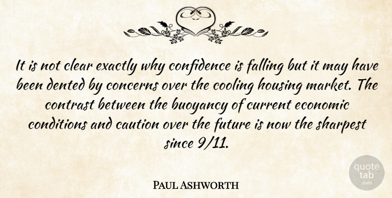 Paul Ashworth Quote About Caution, Clear, Concerns, Conditions, Confidence: It Is Not Clear Exactly...