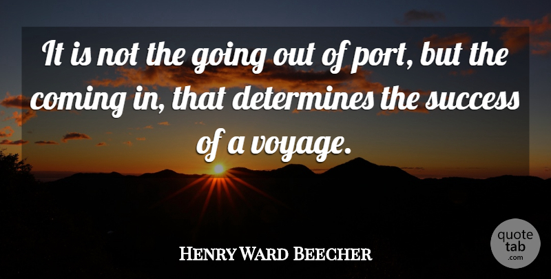 Henry Ward Beecher Quote About Inspirational, Success, Congratulations: It Is Not The Going...