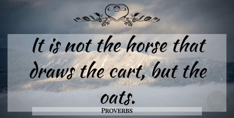 Proverbs Quote About Draws, Horse, Motivational, Proverbs: It Is Not The Horse...